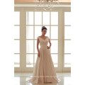 champagne pink taiwan satin thick satin simple but elegant wedding dresses